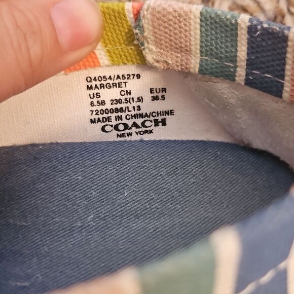 Coach MargaretStriped Espadrille Flats Size 6.5 - Picture 5 of 7